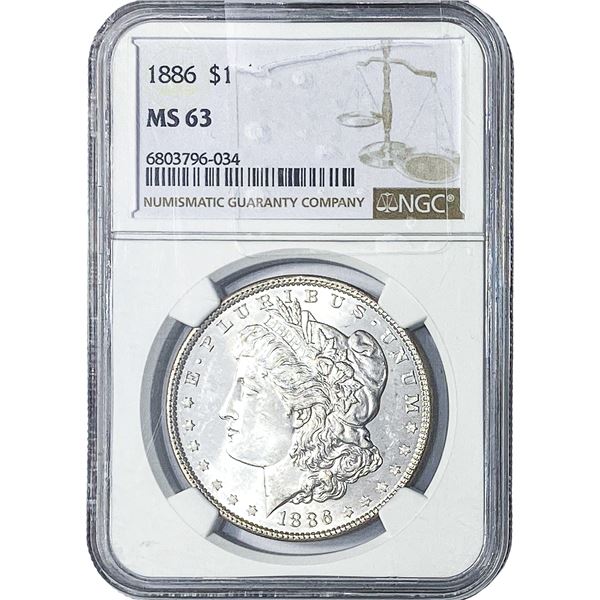 1886 Morgan Silver Dollar NGC MS63