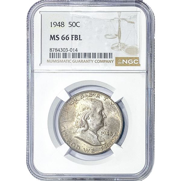 1948 Franklin Half Dollar NGC MS66 FBL