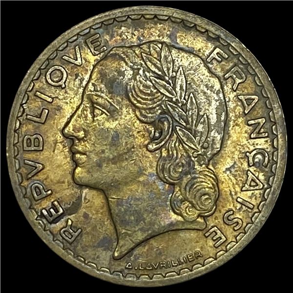 1946 France Aluminum-Bronze 5 Francs CLOSELY UNCIRCULATED