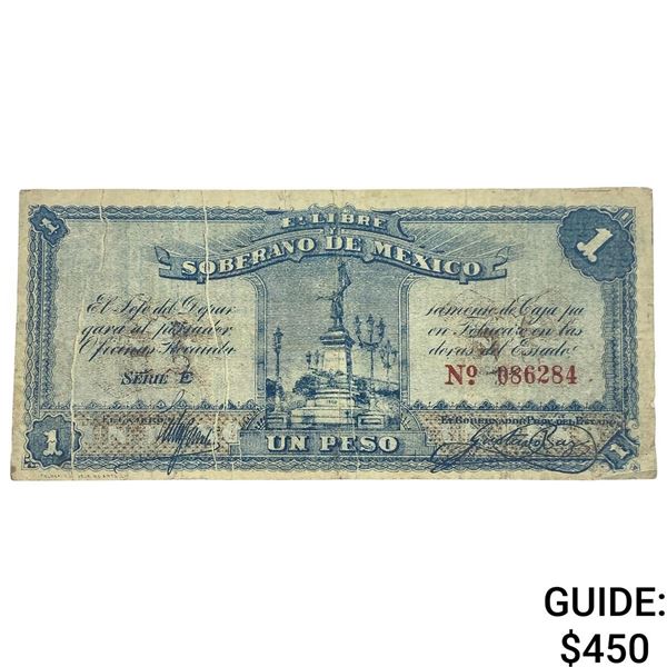 1915 Free and Sovereign State of Mexico 1 Peso