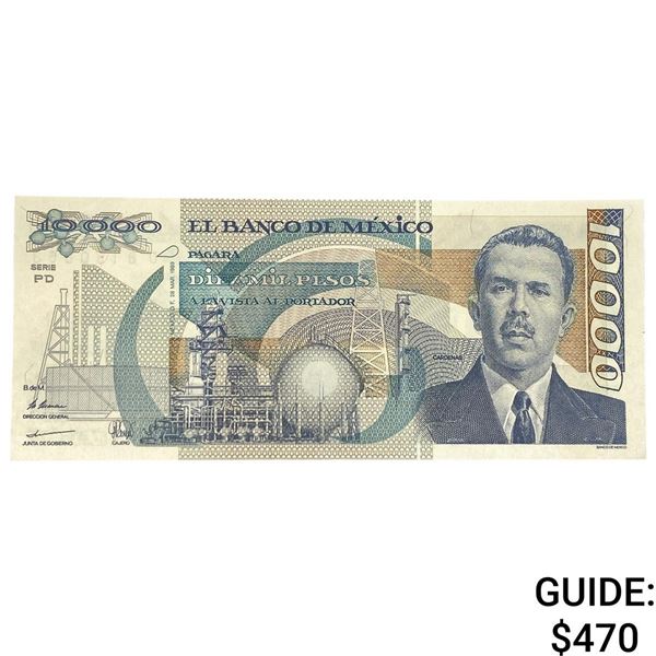 1989 Bank of Mexico 10,000 Pesos