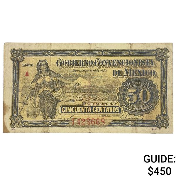 1915 Constitiutial Army of Mexico 50 Centavos