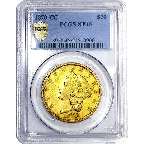 1870-CC $20 Double Eagle PCGS XF45
