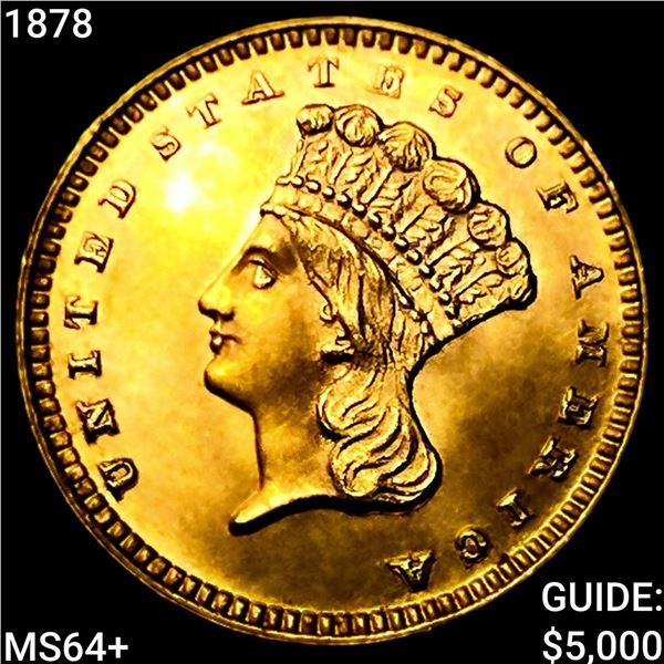 1878 Rare Gold Dollar CHOICE BU+
