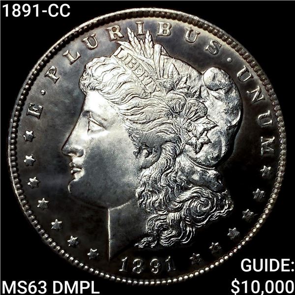 1891-CC Morgan Silver Dollar CHOICE BU DMPL
