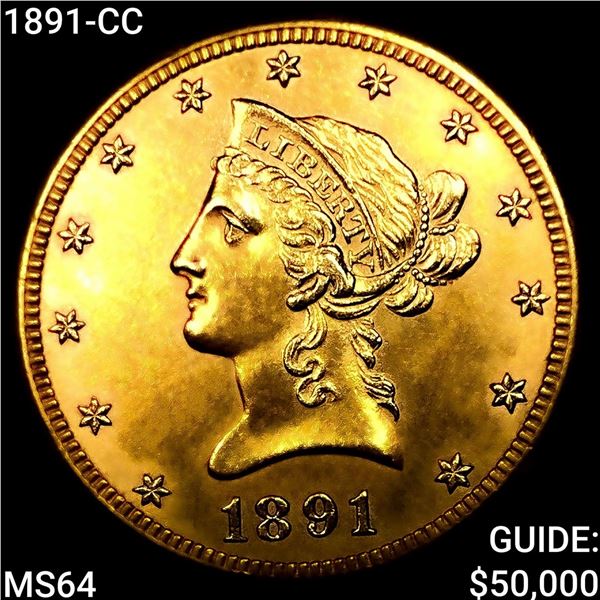 1891-CC $10 Gold Eagle CHOICE BU