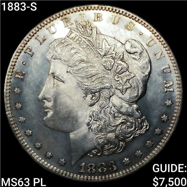 1883-S Morgan Silver Dollar CHOICE BU PL