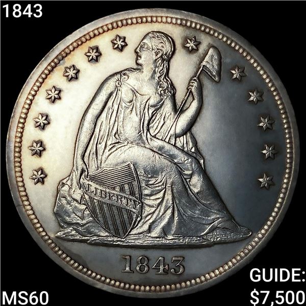 1843 Seated Liberty Dollar UNCIRCULATED