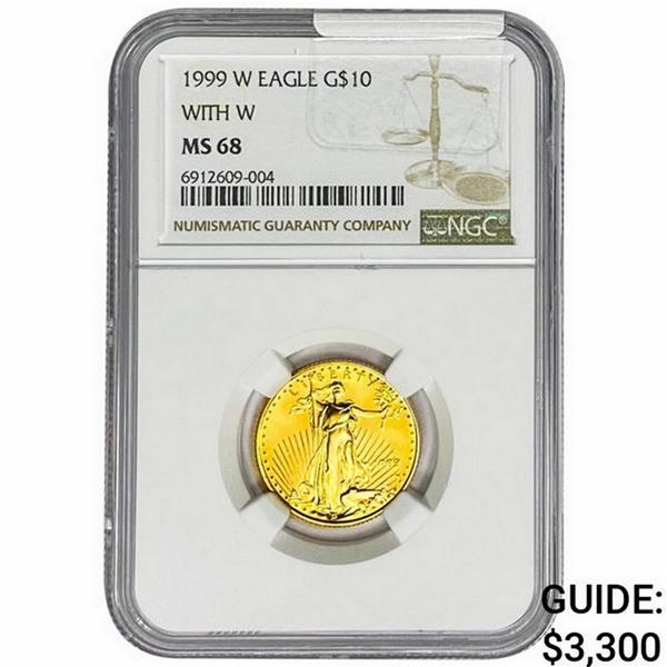 1990 1/4oz $10 Gold Eagle NGC MS68