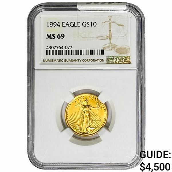 1994 1/4oz $10 Gold Eagle NGC MS69