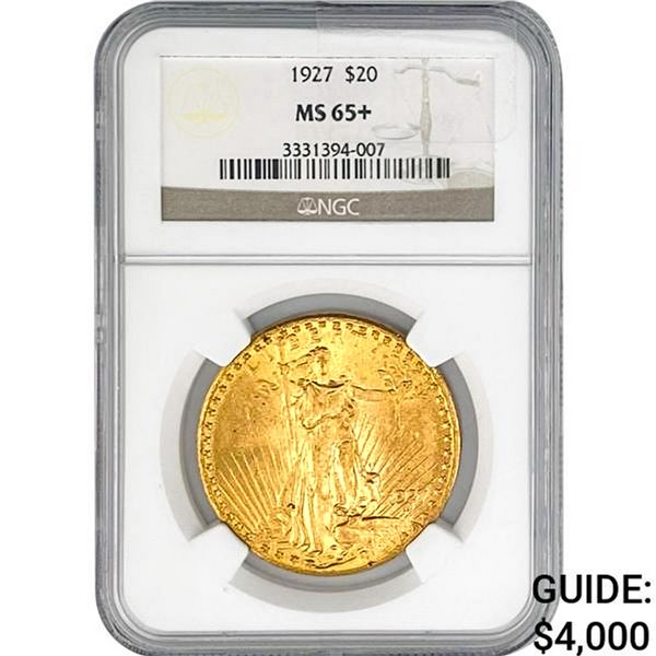 1927 $20 Gold Double Eagle NGC MS65+