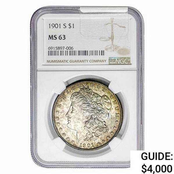 1901-S Morgan Silver Dollar NGC MS63