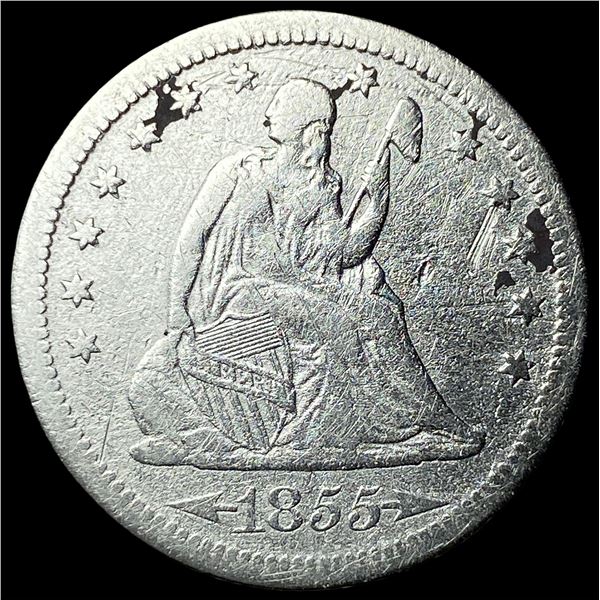 1855-S Arrows Silver Seated Liberty Quarter  HIGH GRADE