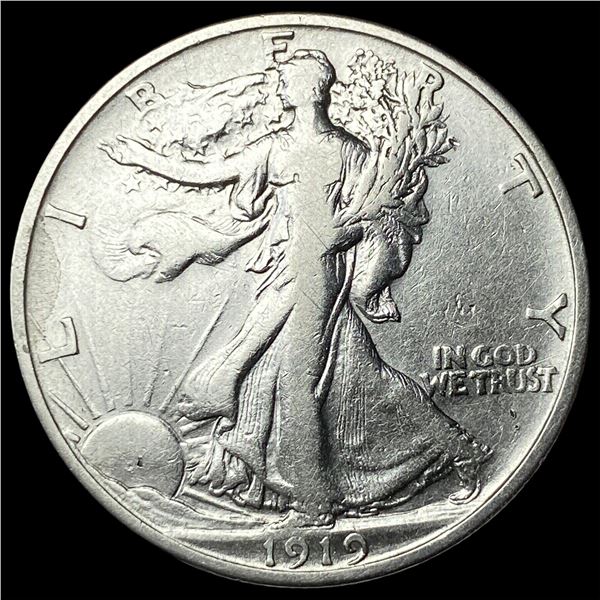 1919-S Silver Walking Liberty Half Dollar  NEARLY UNCIRCULATED