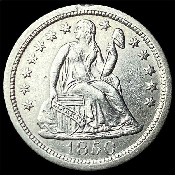 1850-O Silver Seated Liberty Dime CHOICE AU