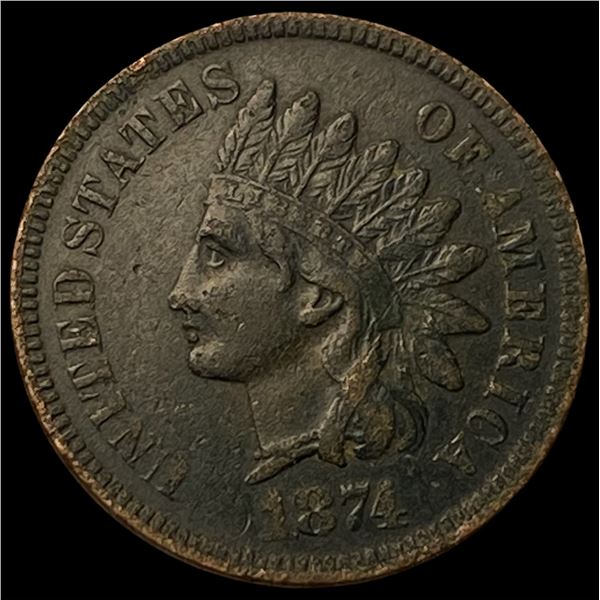 1874 Indian Head Cent CLOSELY UNCIRCULATED