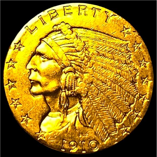 1910 Indian Head $2.50 Gold Quarter Eagle  CHOICE AU