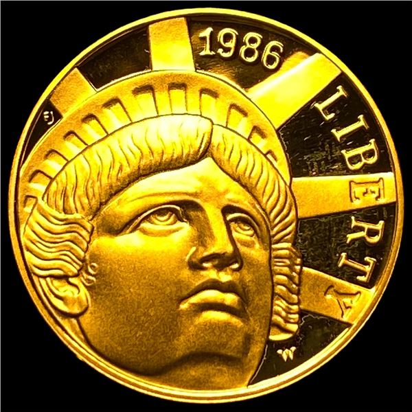 1986-W .2419oz Gold $5 Statue of Liberty GEM PROOF
