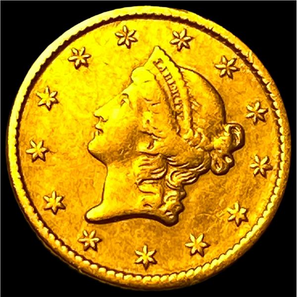 1853 Gold $1 Liberty Head Type 1 CHOICE AU