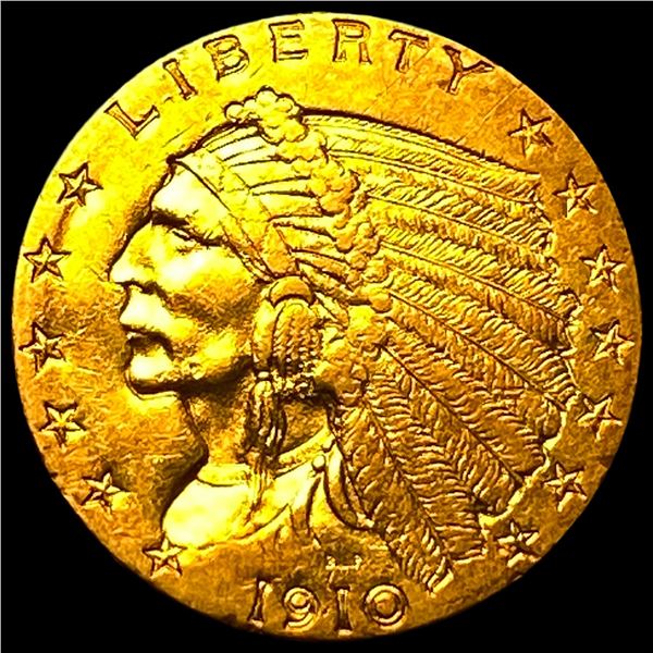 1910 Indian Head Gold $2.50 Quarter Eagle  CLOSELY UNCIRCULATED