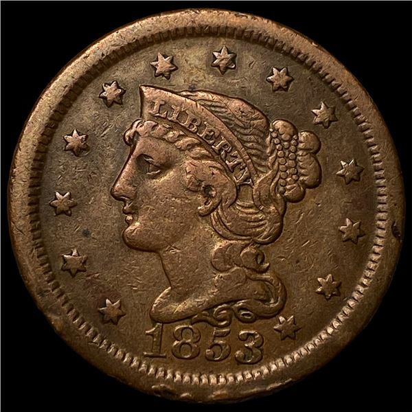 1853 Braided Hair Large Cent CLOSELY  UNCIRCULATED