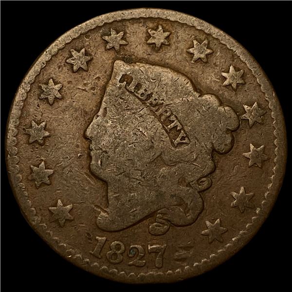 1827 Coronet Head Large Cent NICELY  CIRCULATED