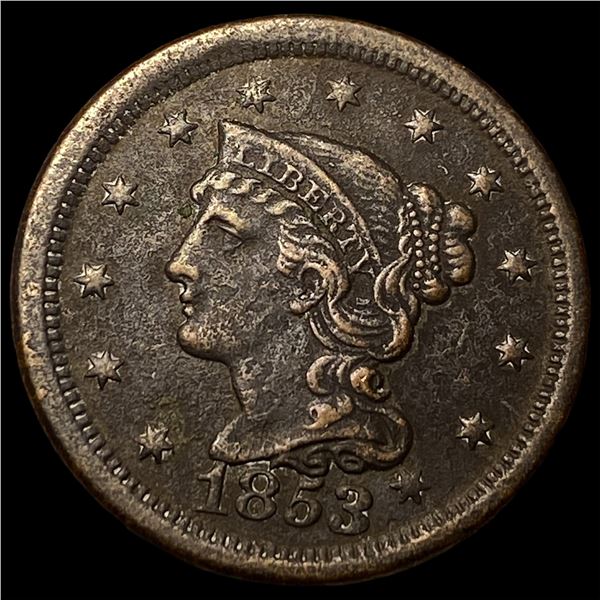 1853 Braided Hair Large Cent NEARLY  UNCIRCULATED