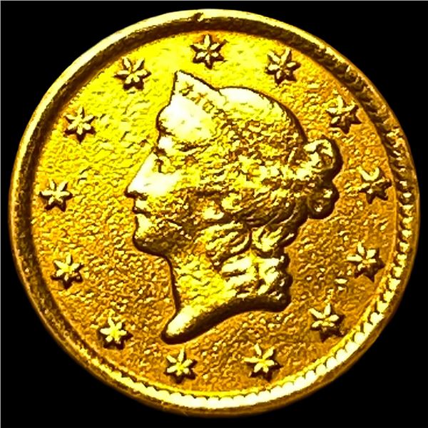 1853-O Gold $1 Liberty Head Type 1 CLOSELY UNCIRCULATED