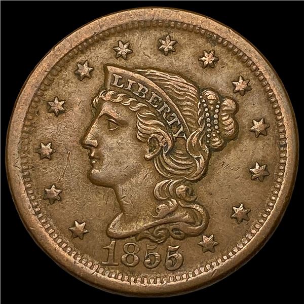 1855 Braided Hair Large Cent CLOSELY  UNCIRCULATED