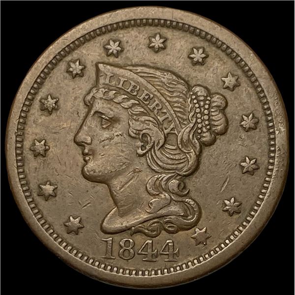 1844 Braided Hair Large Cent CLOSELY  UNCIRCULATED