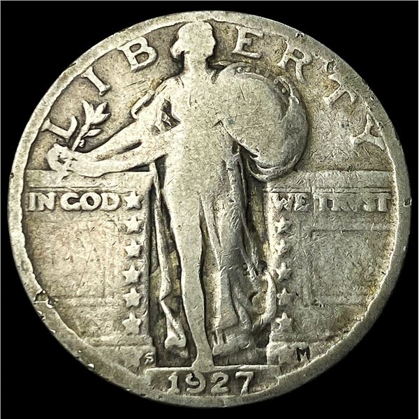 1927-S Silver Standing Liberty Quarter  LIGHTLY CIRCULATED