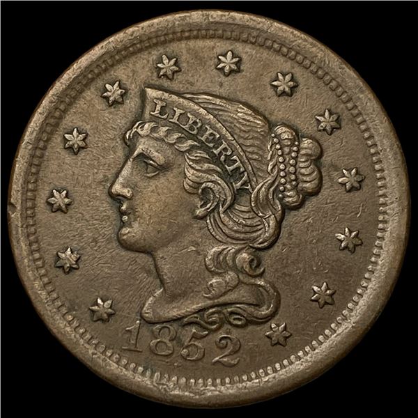 1852 Braided Hair Large Cent CLOSELY  UNCIRCULATED