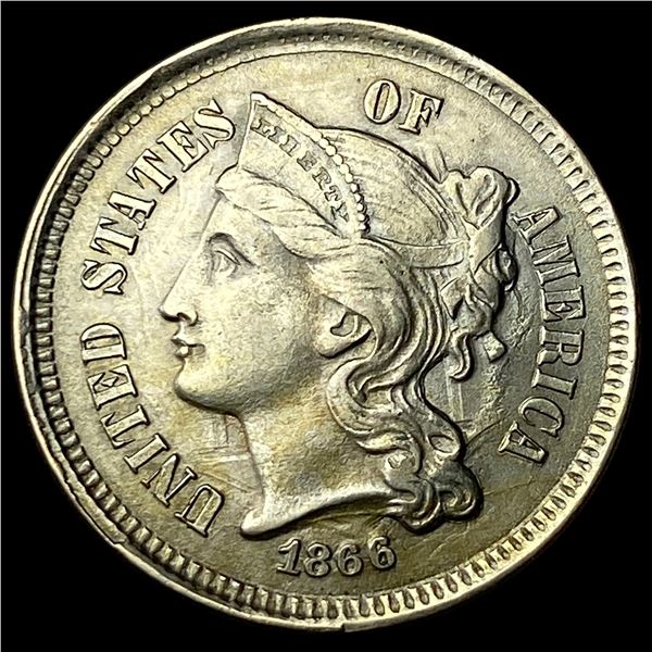 1866 Nickel Three-Cent Piece CHOICE BU