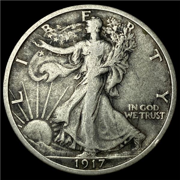 1917 Walking Liberty Half Dollar ABOUT  UNCIRCULATED