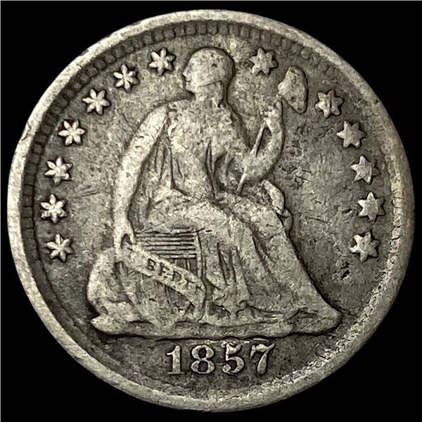 1857 Silver Seated Liberty Half Dime LIGHTLY  CIRCULATED