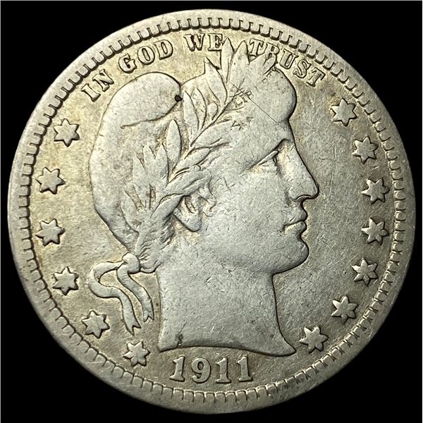 1911 Silver Barber Quarter NEARLY  UNCIRCULATED