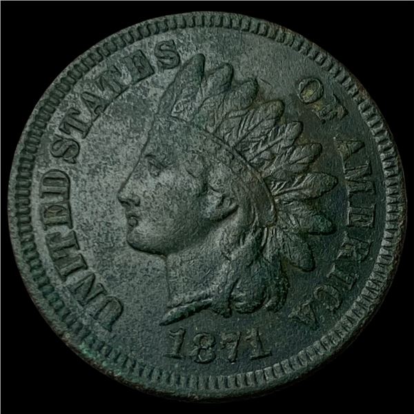 1871 Indian Head Cent NEARLY UNCIRCULATED