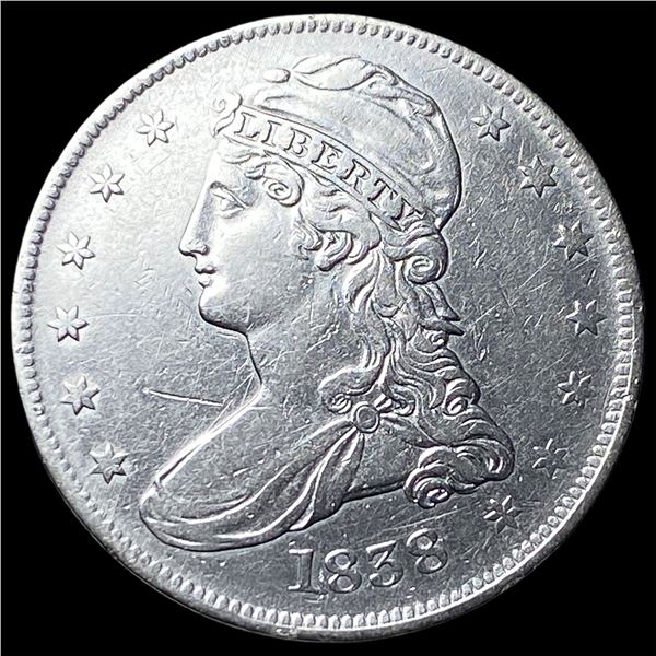 1838 Silver Capped Bust Half Dollar NEARLY  UNCIRCULATED