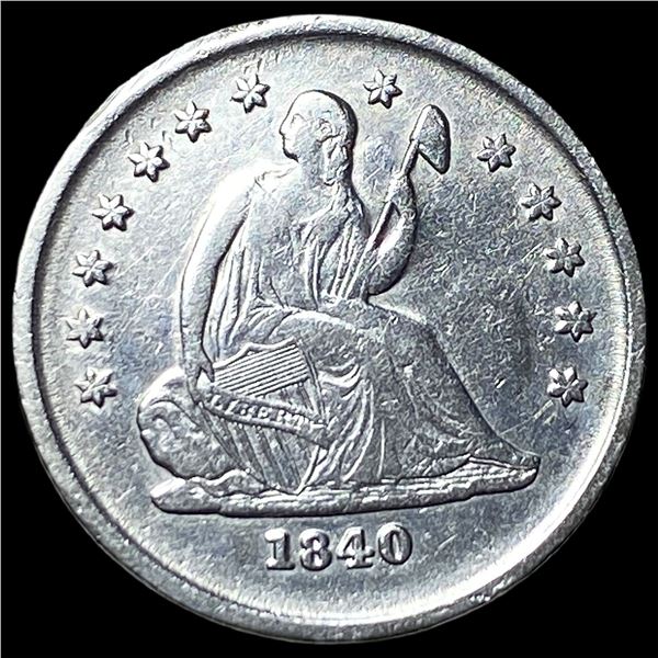 1840-O Silver Seated Liberty Quarter NEARLY  UNCIRCULATED