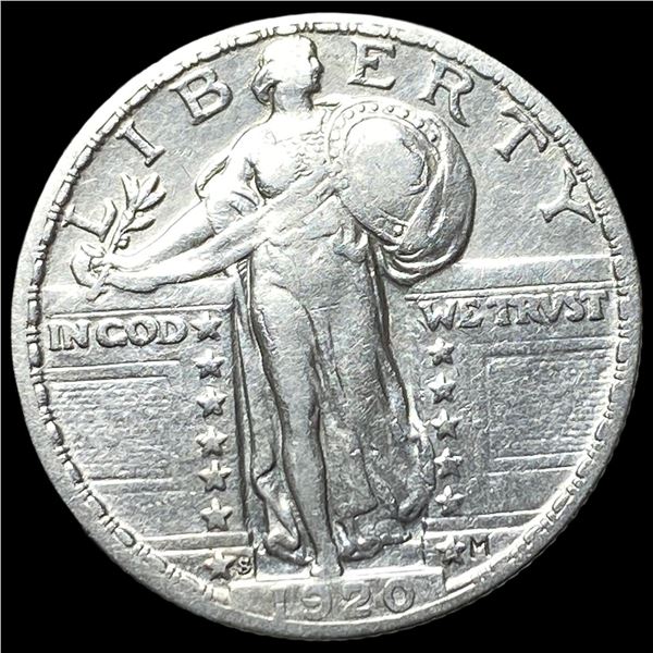 1920-S Silver Standing Liberty Quarter NEARLY  UNCIRCULATED