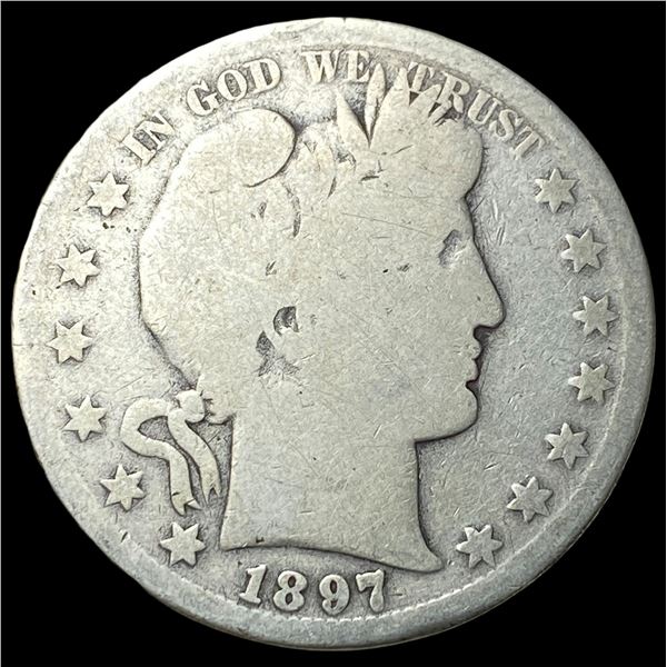 1897-S Barber Half Dollar NICELY CIRCULATED