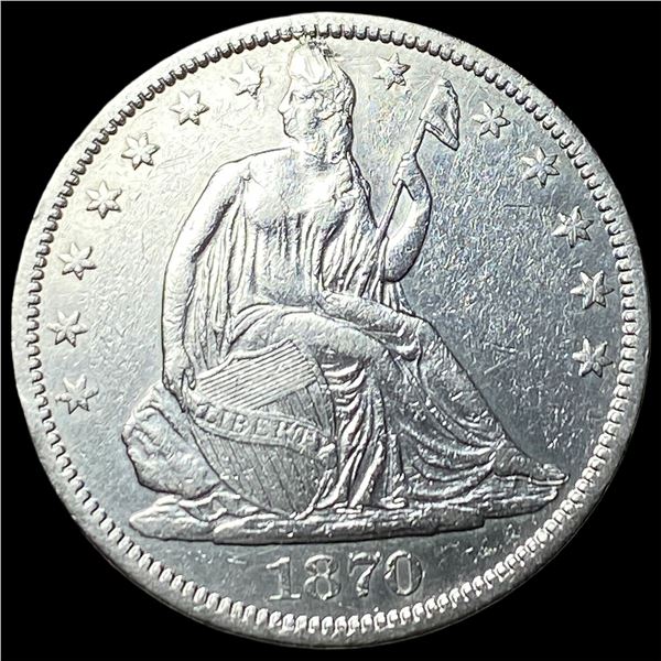 1870-S Silver Seated Liberty Half Dollar HIGH  GRADE