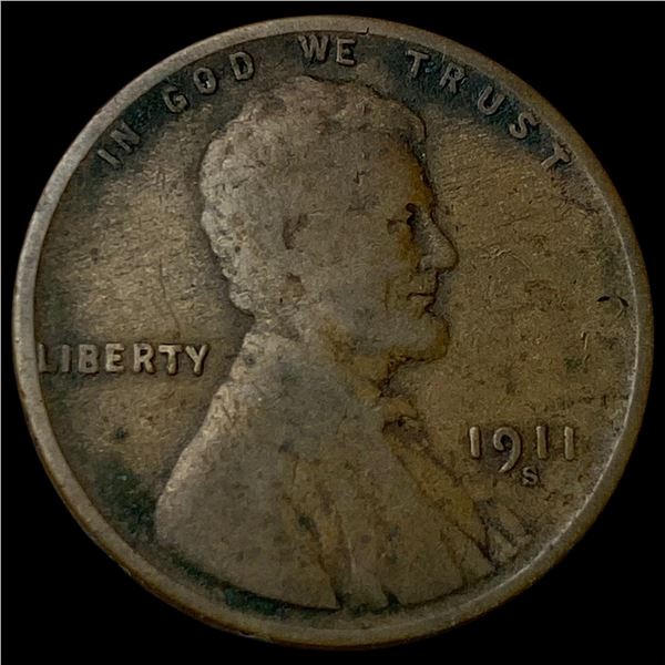 1911-S Lincoln Wheat Cent NICELY CIRCULATED
