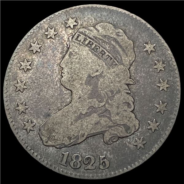 1825 Capped Bust Silver Quarter NICELY  CIRCULATED
