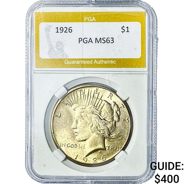 1926 Silver Peace Dollar PGA MS63