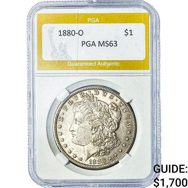 1880-O Morgan Silver Dollar PGA MS63