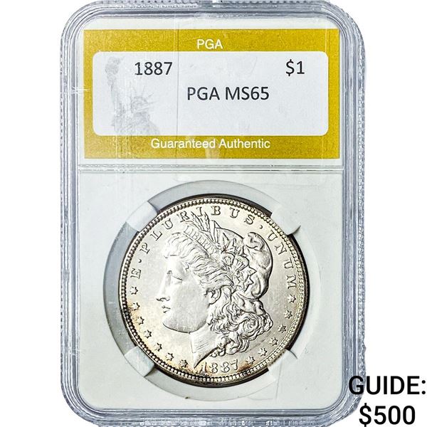1887 Morgan Silver Dollar PGA MS65