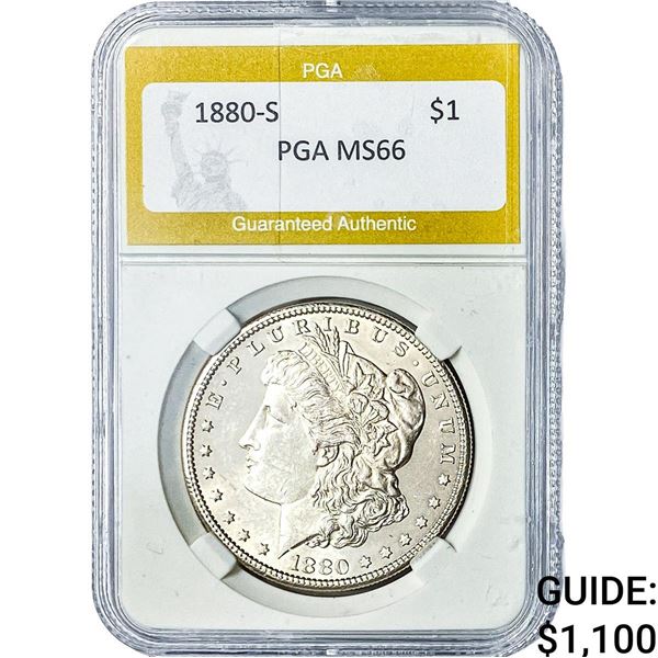 1880-S Morgan Silver Dollar PGA MS66