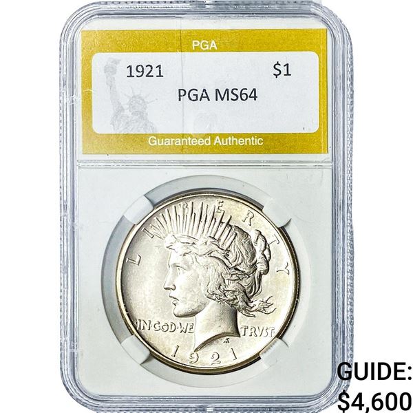 1921 Silver Peace Dollar PGA MS64