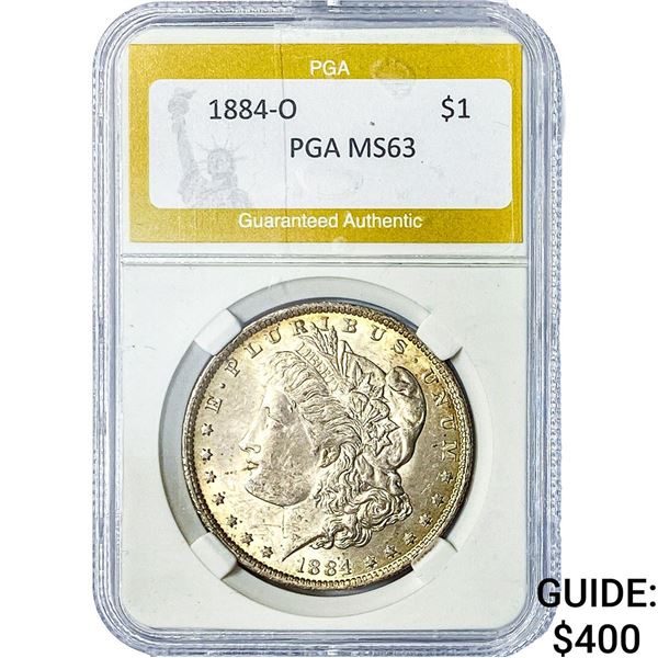 1884-O Morgan Silver Dollar PGA MS63